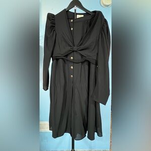 Pinup Couture Black Dress with Gold Buttons